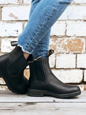 Blundstone Originals #1448 Women's High Top Leather Chelsea Boots - Black